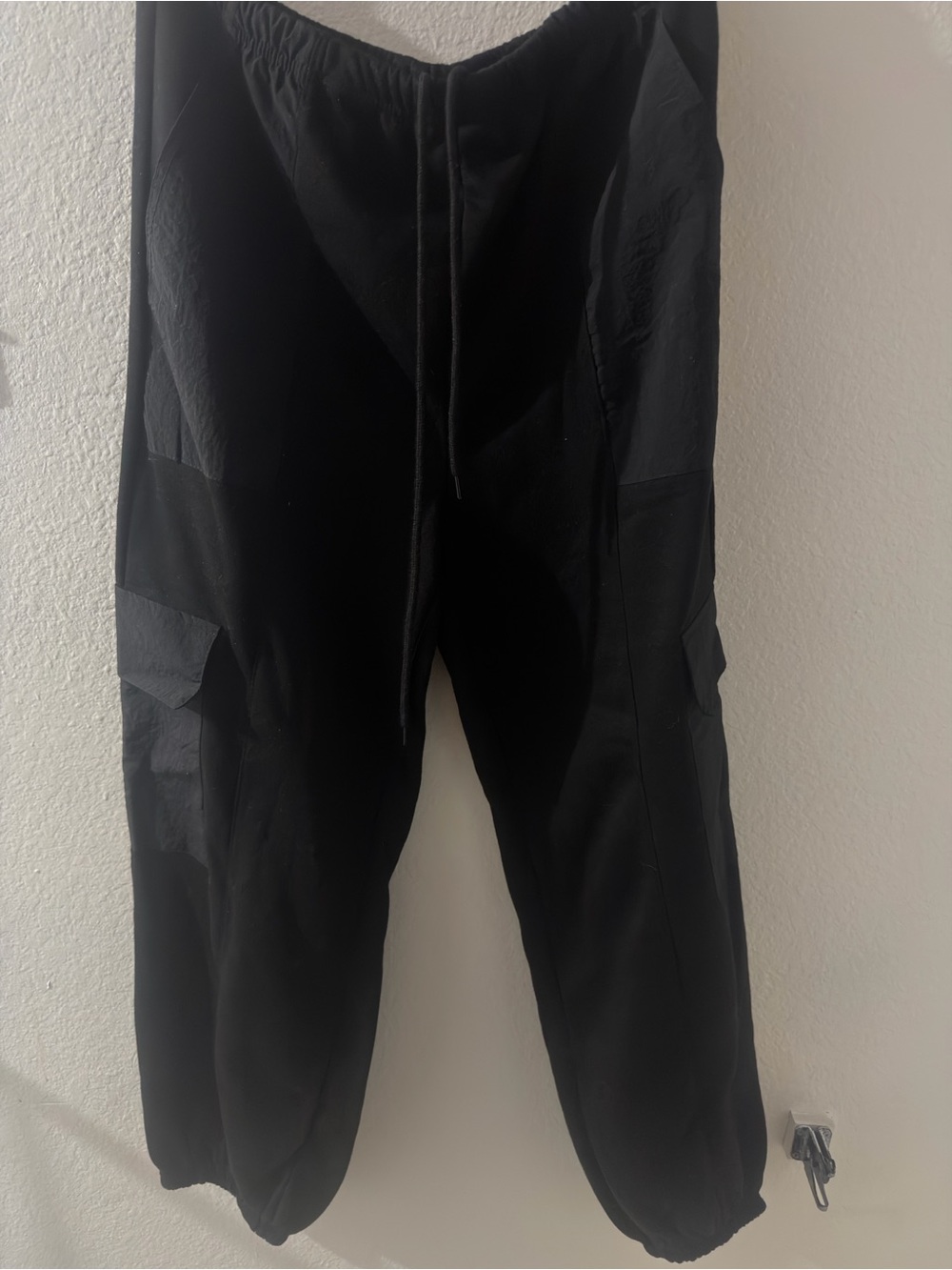 Black Womens Cargo Jogger Pants - Lightweight Activewear